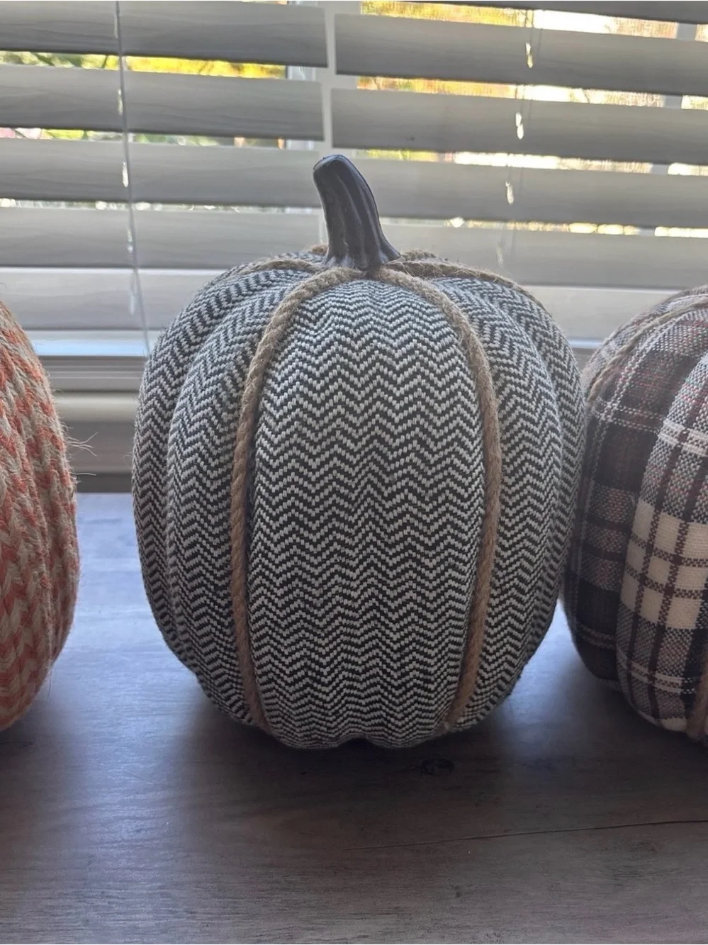 Target Threshold Fabric Pumpkin Trio - Gray, Orange, Brown Fall Decor